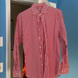 Scott James red gingham men’s button down medium